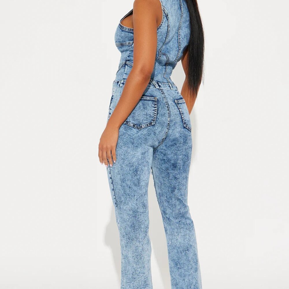 Washed Denim Pant Set - Picture 2 of 2